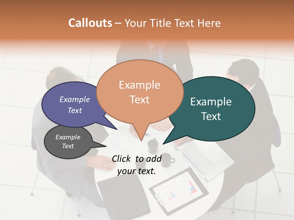 A Group Of Business People Shaking Hands Over A Table PowerPoint Template