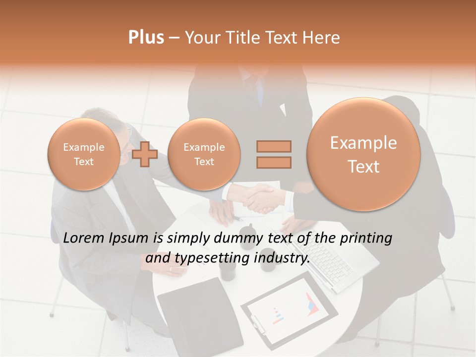 A Group Of Business People Shaking Hands Over A Table PowerPoint Template