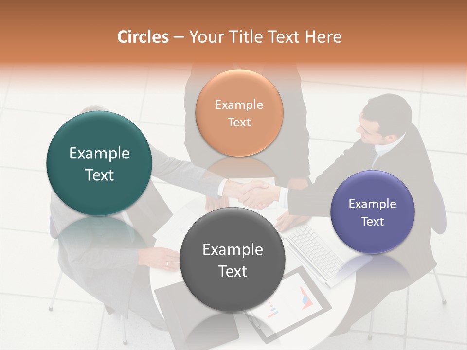 A Group Of Business People Shaking Hands Over A Table PowerPoint Template