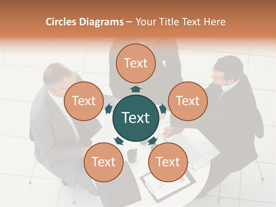 A Group Of Business People Shaking Hands Over A Table PowerPoint Template