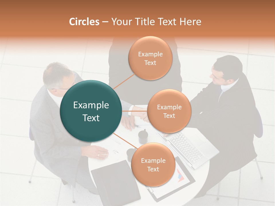 A Group Of Business People Shaking Hands Over A Table PowerPoint Template