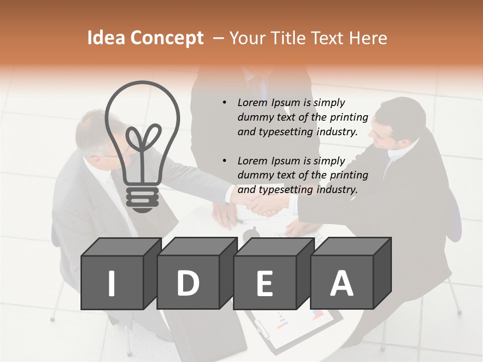 A Group Of Business People Shaking Hands Over A Table PowerPoint Template