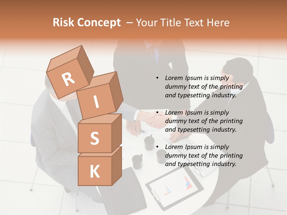 A Group Of Business People Shaking Hands Over A Table PowerPoint Template
