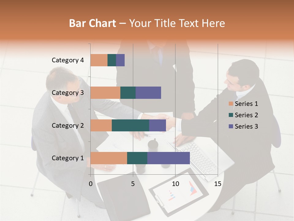 A Group Of Business People Shaking Hands Over A Table PowerPoint Template