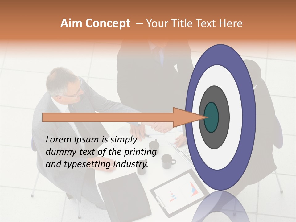 A Group Of Business People Shaking Hands Over A Table PowerPoint Template