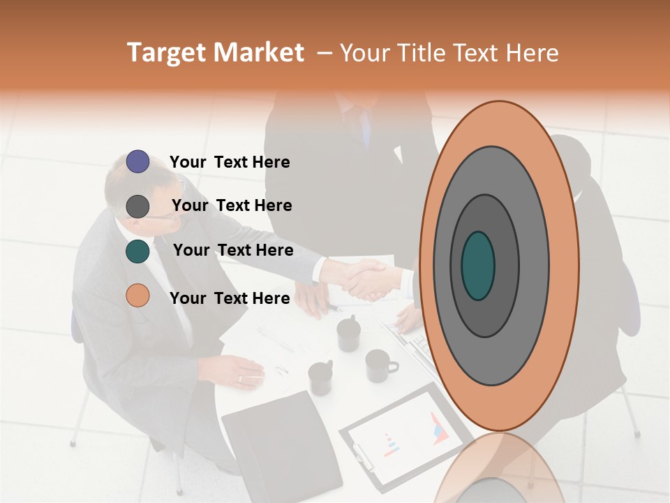 A Group Of Business People Shaking Hands Over A Table PowerPoint Template