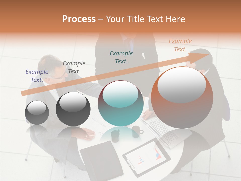 A Group Of Business People Shaking Hands Over A Table PowerPoint Template