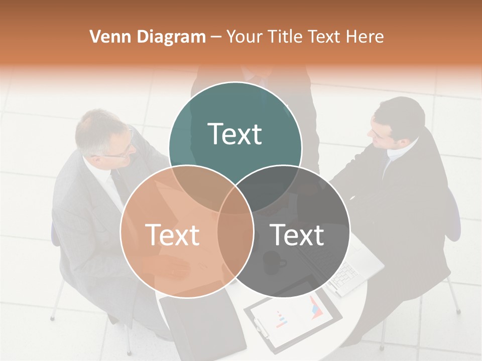 A Group Of Business People Shaking Hands Over A Table PowerPoint Template