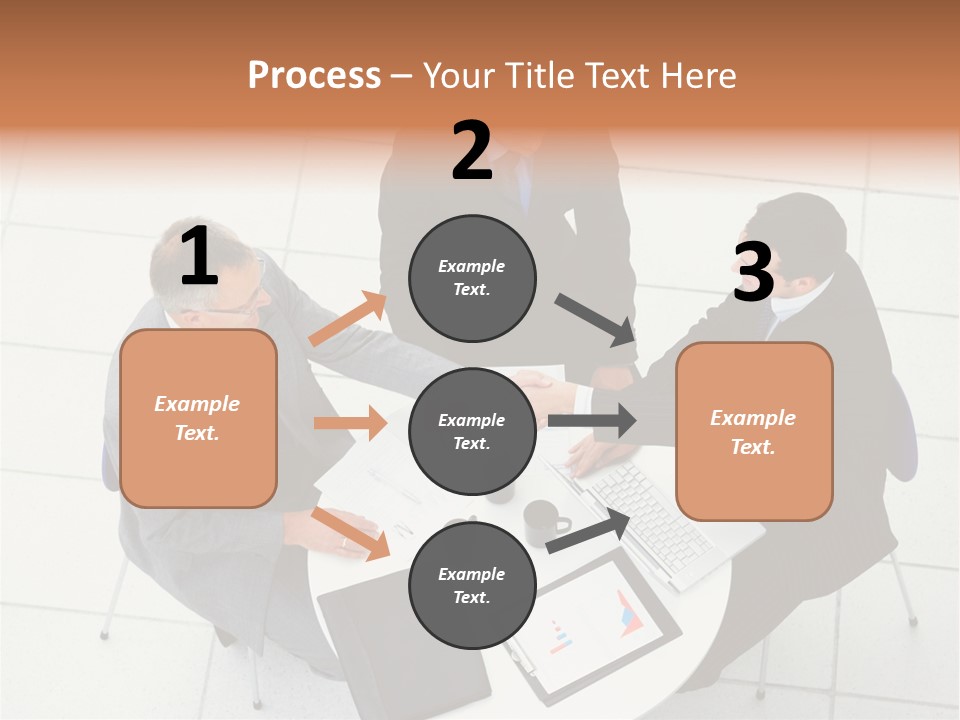 A Group Of Business People Shaking Hands Over A Table PowerPoint Template