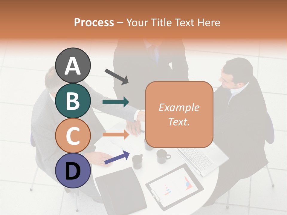 A Group Of Business People Shaking Hands Over A Table PowerPoint Template