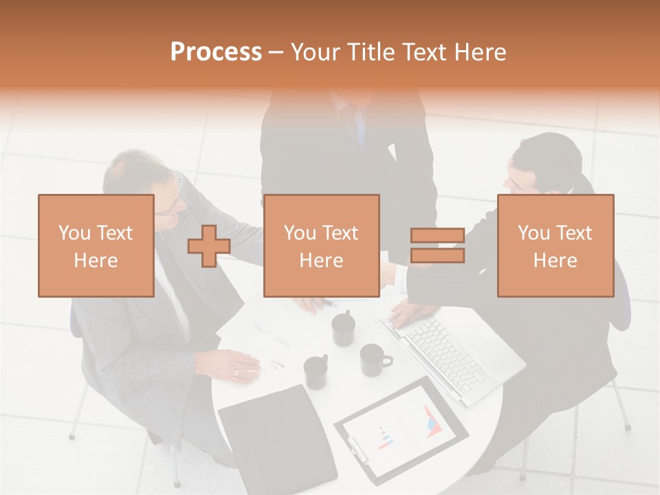 A Group Of Business People Shaking Hands Over A Table PowerPoint Template