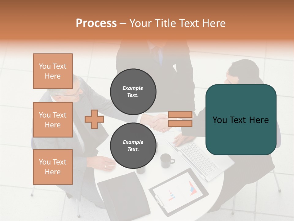 A Group Of Business People Shaking Hands Over A Table PowerPoint Template