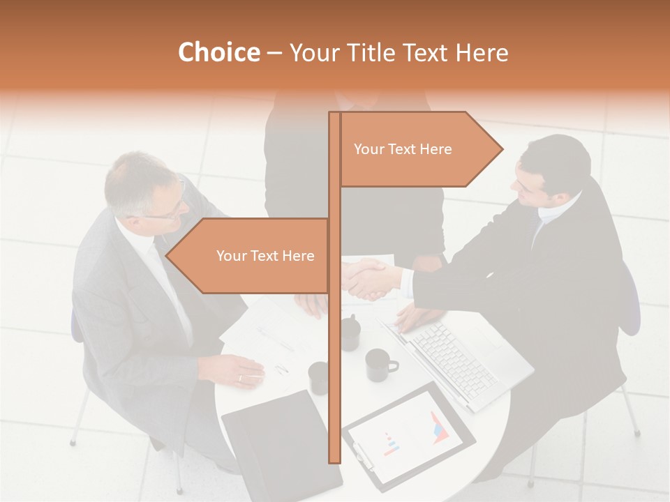 A Group Of Business People Shaking Hands Over A Table PowerPoint Template