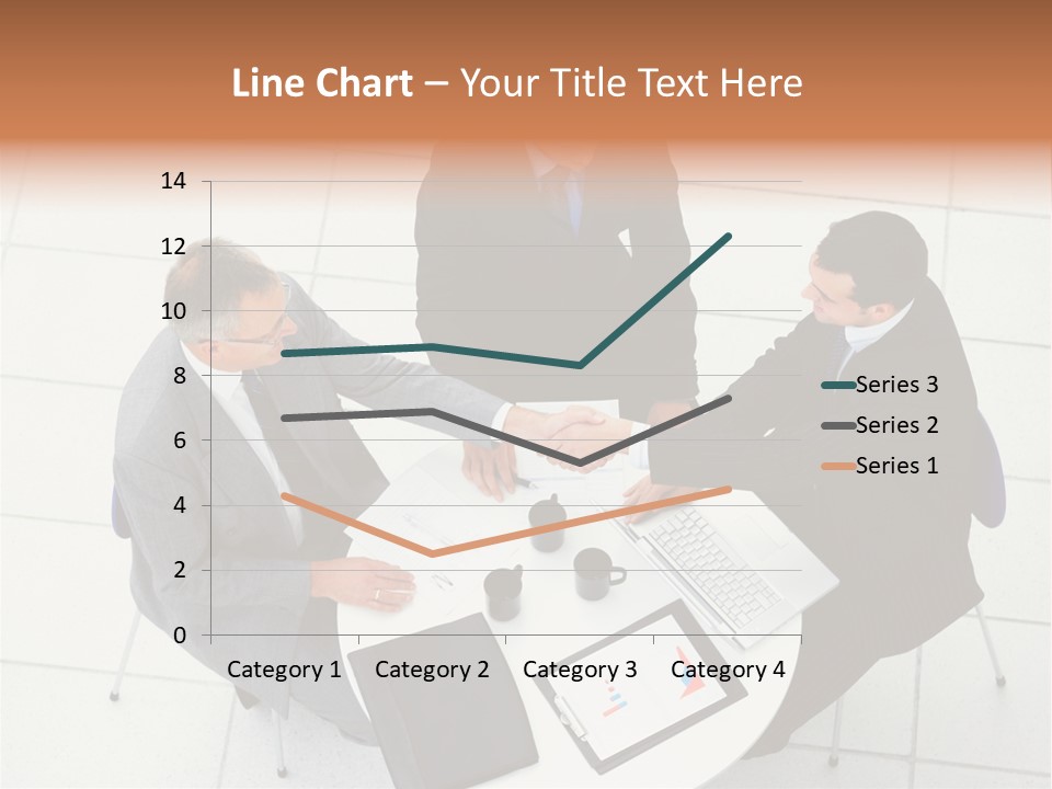 A Group Of Business People Shaking Hands Over A Table PowerPoint Template