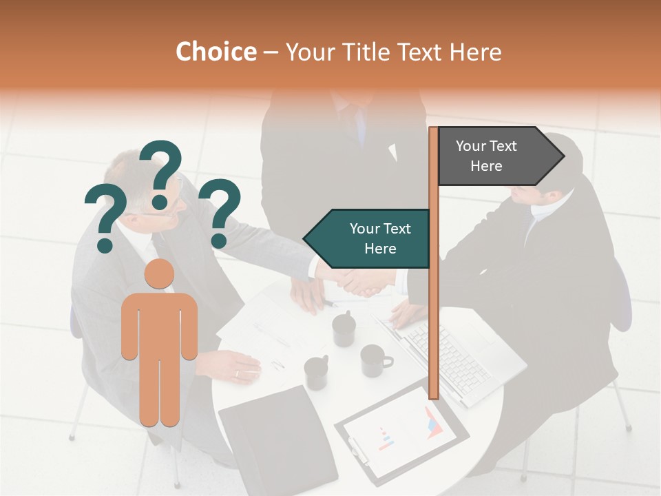 A Group Of Business People Shaking Hands Over A Table PowerPoint Template