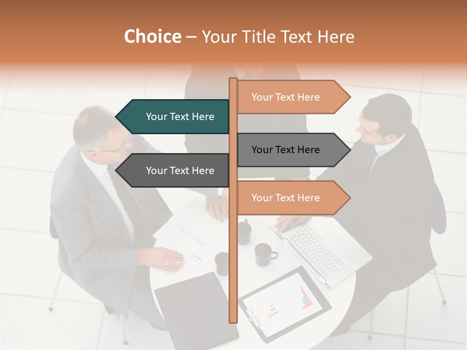 A Group Of Business People Shaking Hands Over A Table PowerPoint Template