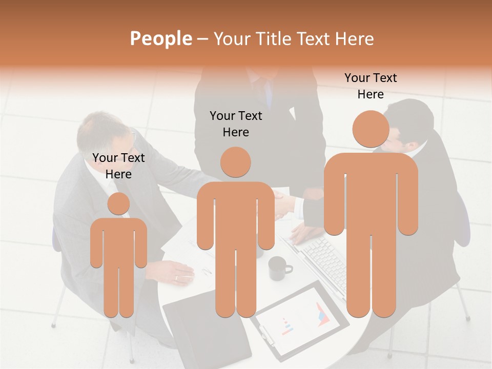 A Group Of Business People Shaking Hands Over A Table PowerPoint Template