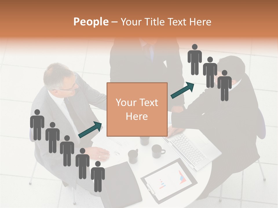 A Group Of Business People Shaking Hands Over A Table PowerPoint Template