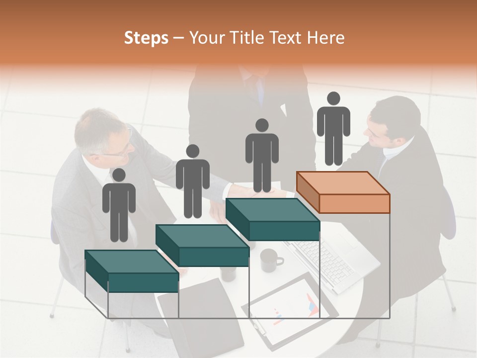 A Group Of Business People Shaking Hands Over A Table PowerPoint Template