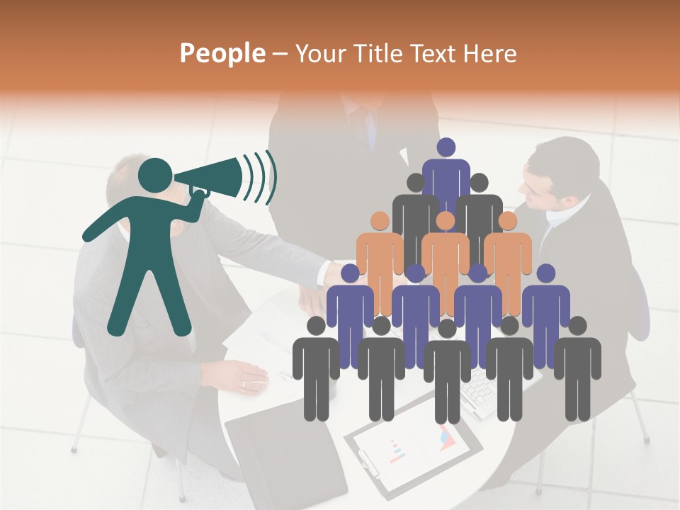 A Group Of Business People Shaking Hands Over A Table PowerPoint Template