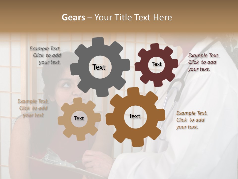 Man Lifting Weights At The Gym Looking Serious PowerPoint Template