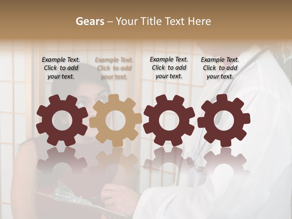 Man Lifting Weights At The Gym Looking Serious PowerPoint Template