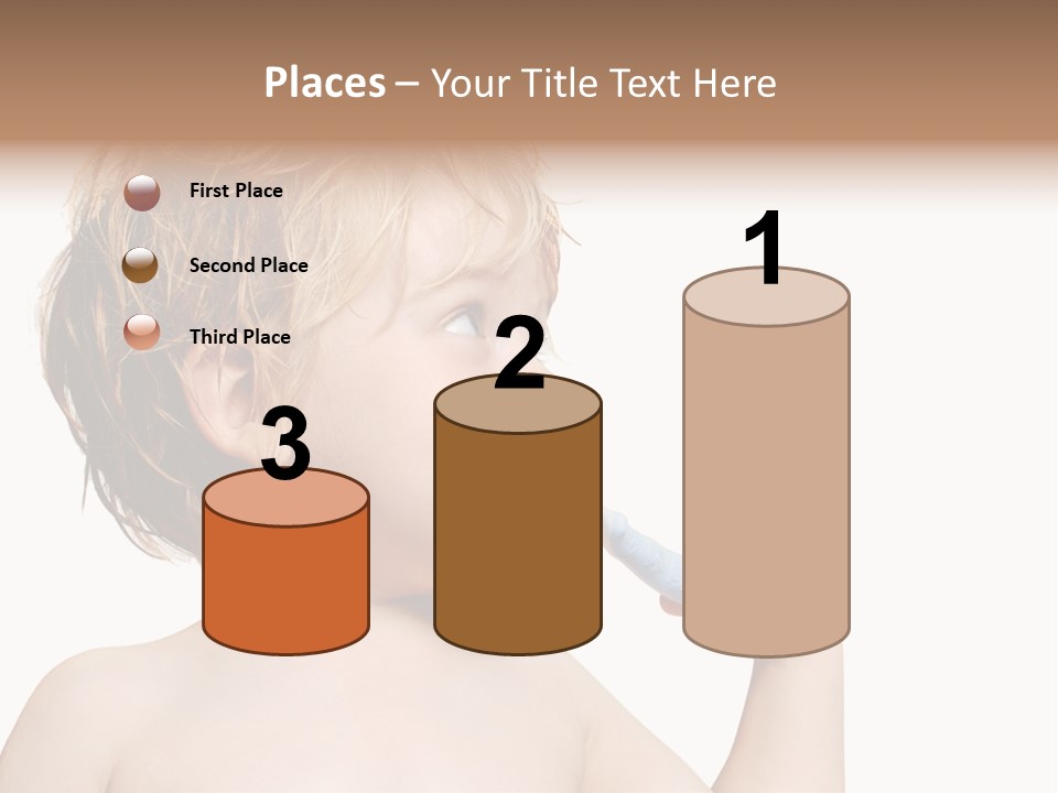 A Child Brushing His Teeth With A Toothbrush PowerPoint Template