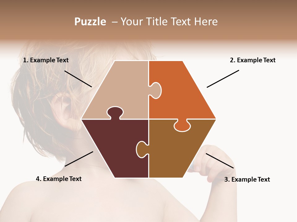 A Child Brushing His Teeth With A Toothbrush PowerPoint Template