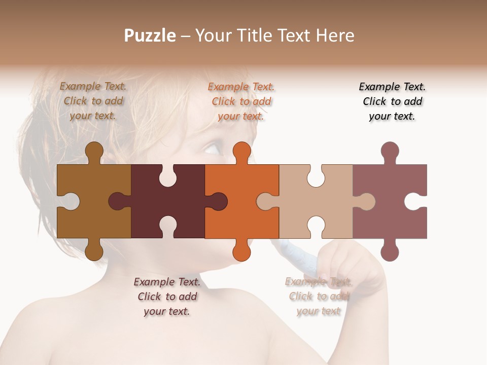 A Child Brushing His Teeth With A Toothbrush PowerPoint Template