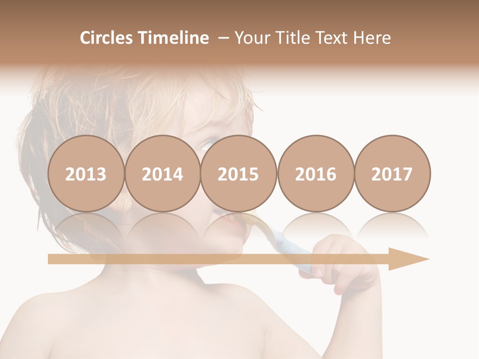 A Child Brushing His Teeth With A Toothbrush PowerPoint Template