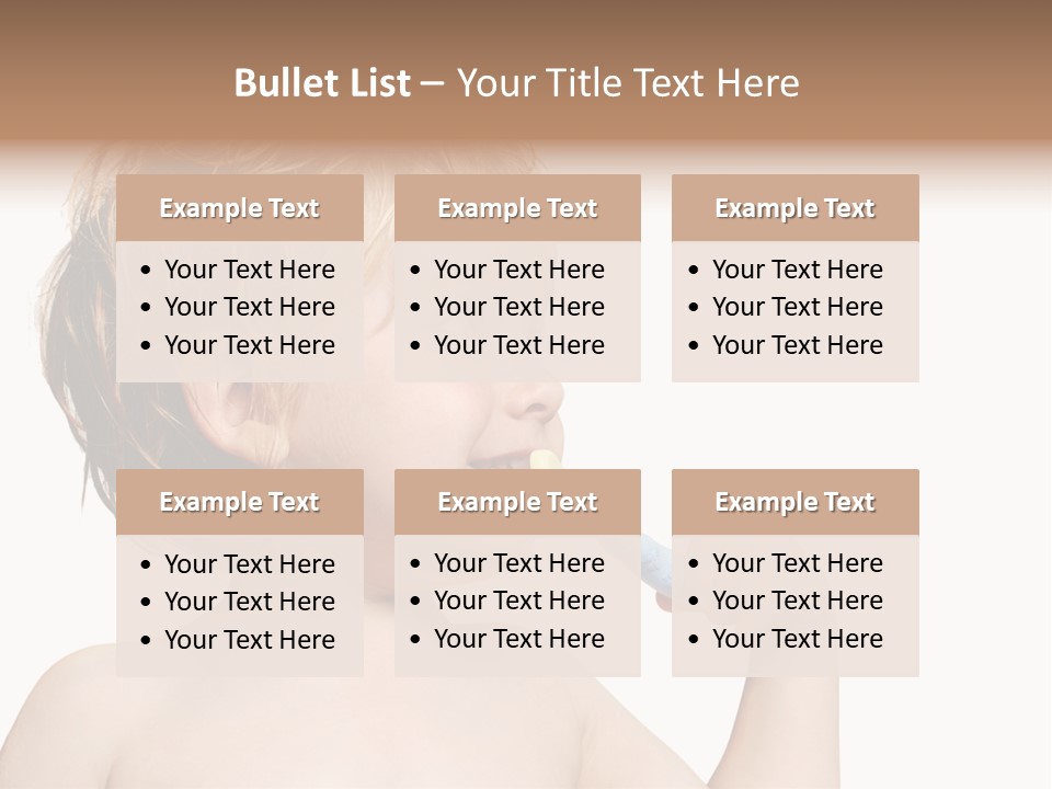 A Child Brushing His Teeth With A Toothbrush PowerPoint Template