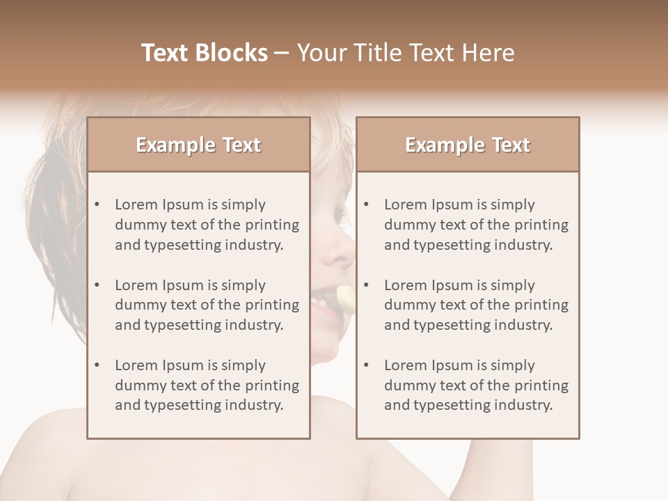 A Child Brushing His Teeth With A Toothbrush PowerPoint Template