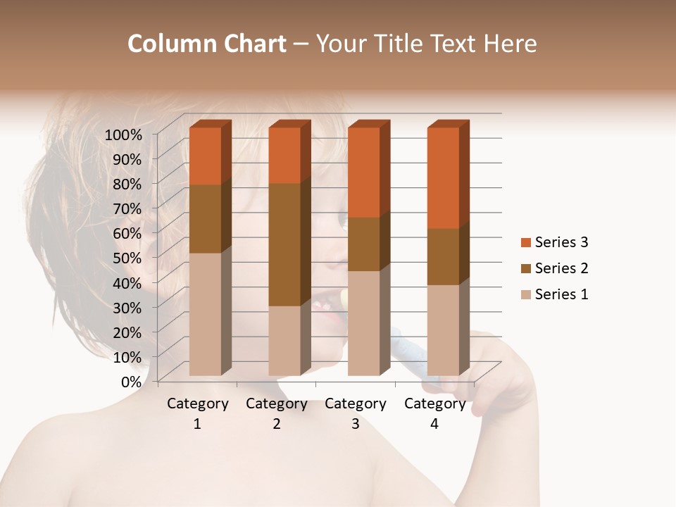 A Child Brushing His Teeth With A Toothbrush PowerPoint Template