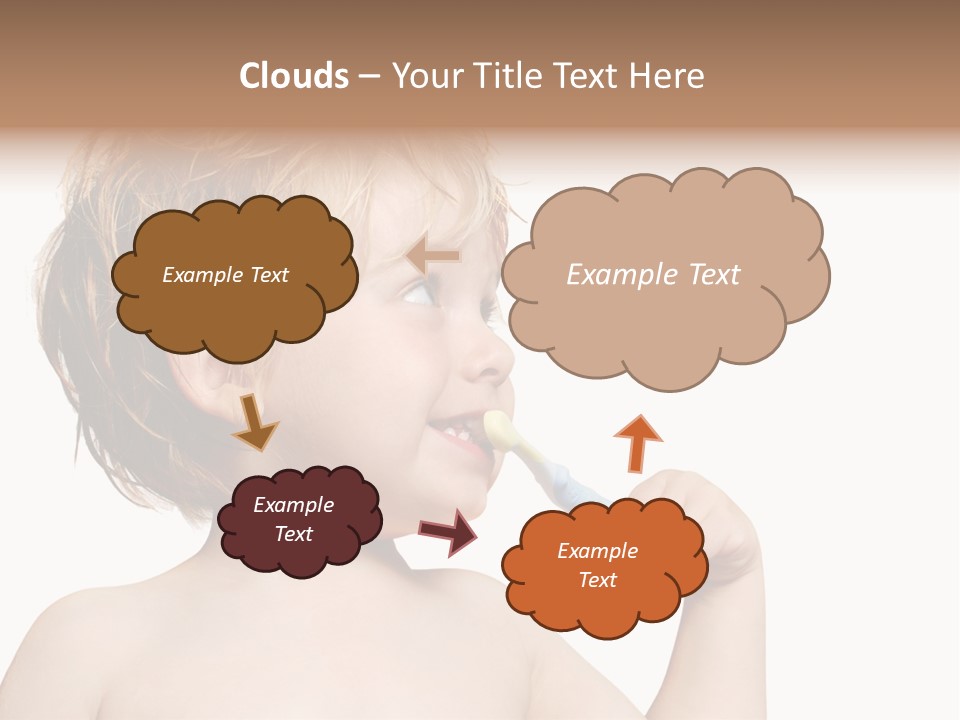 A Child Brushing His Teeth With A Toothbrush PowerPoint Template