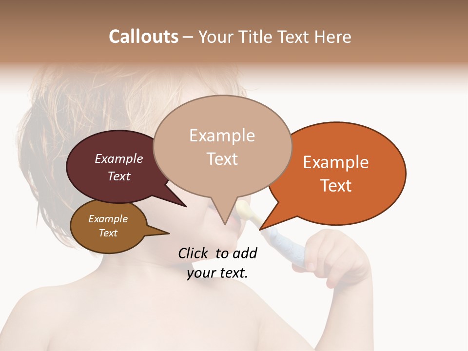 A Child Brushing His Teeth With A Toothbrush PowerPoint Template