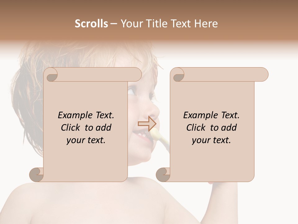 A Child Brushing His Teeth With A Toothbrush PowerPoint Template