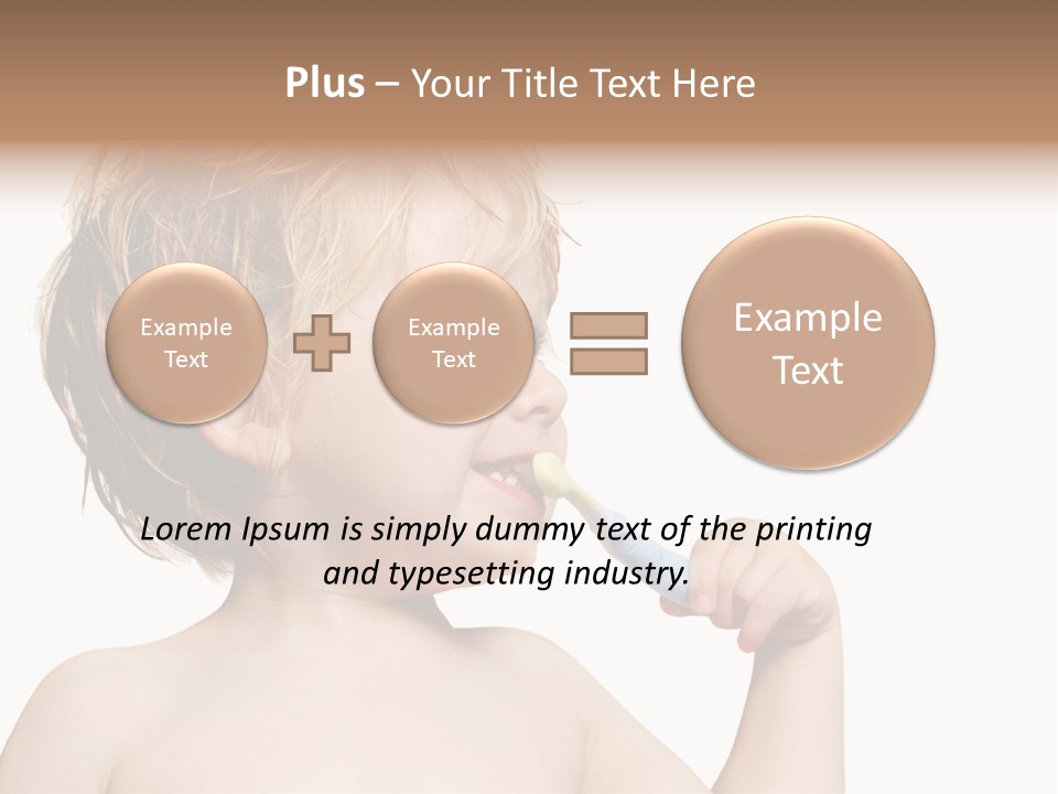 A Child Brushing His Teeth With A Toothbrush PowerPoint Template