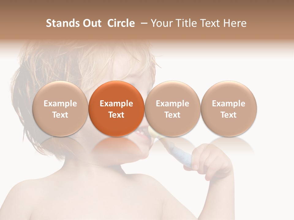 A Child Brushing His Teeth With A Toothbrush PowerPoint Template