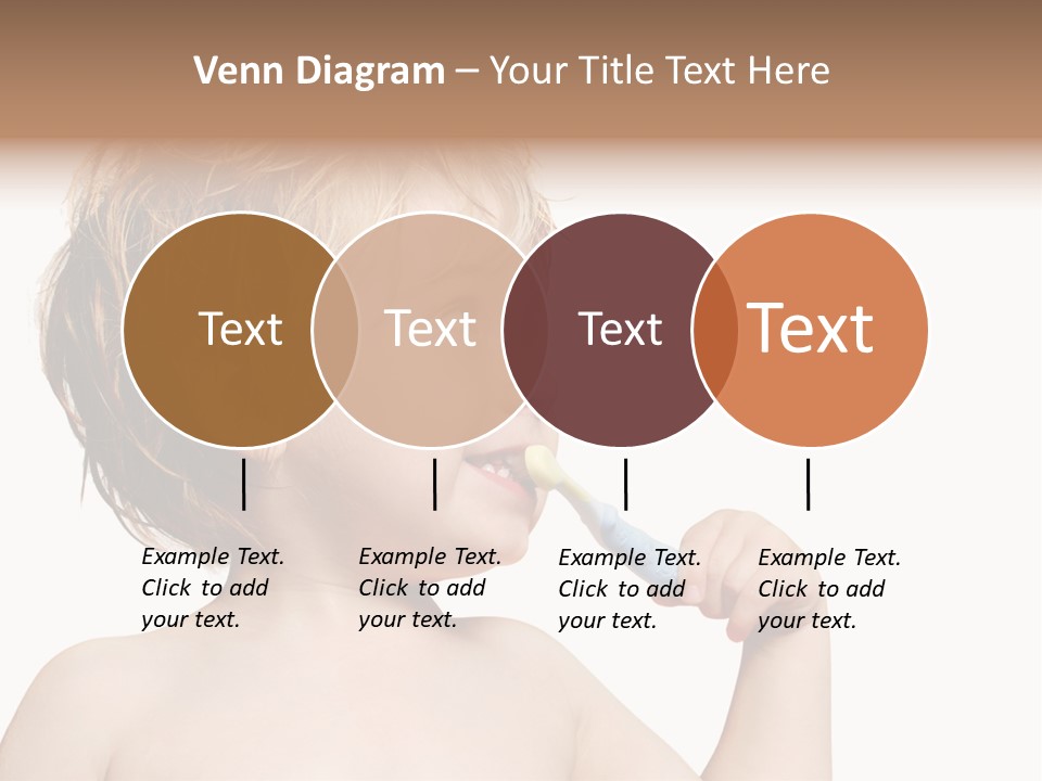 A Child Brushing His Teeth With A Toothbrush PowerPoint Template