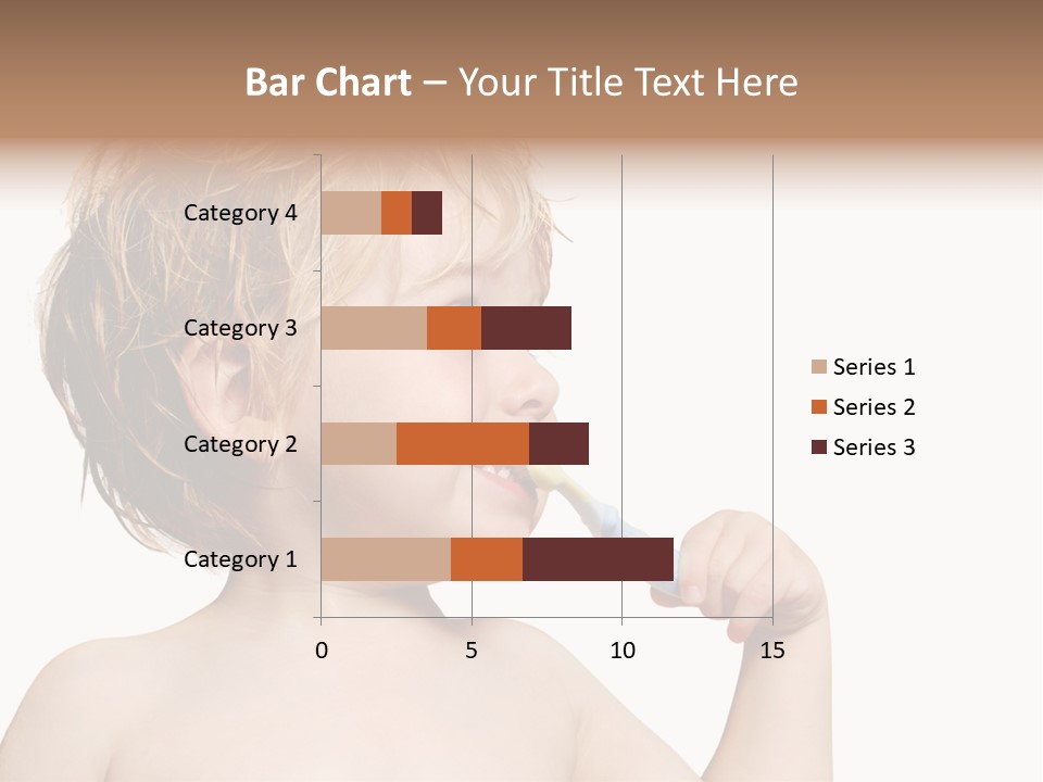 A Child Brushing His Teeth With A Toothbrush PowerPoint Template