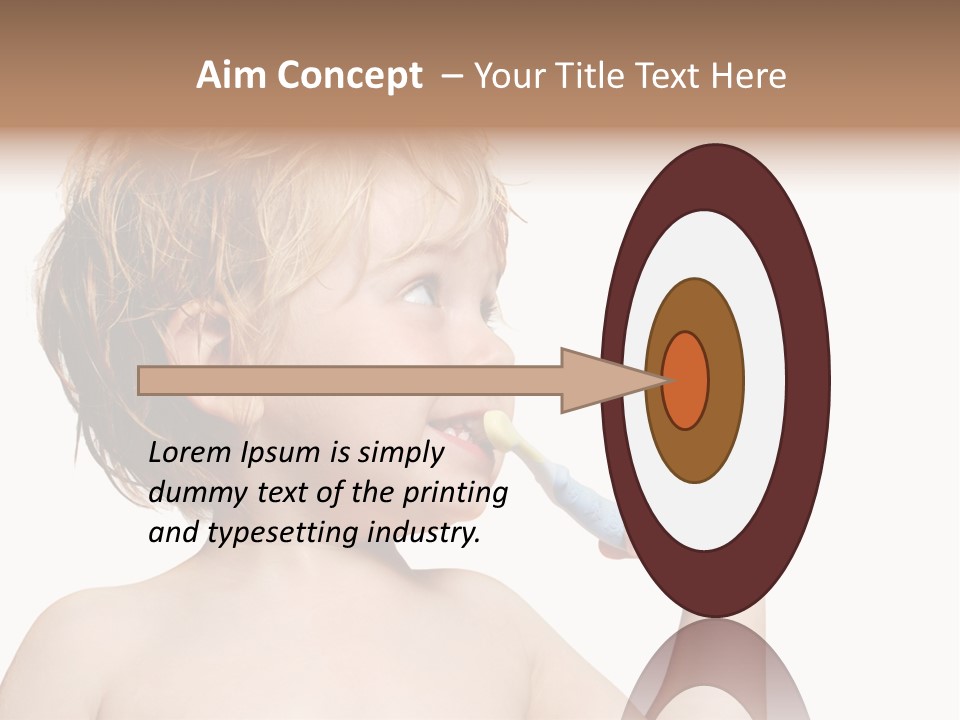 A Child Brushing His Teeth With A Toothbrush PowerPoint Template