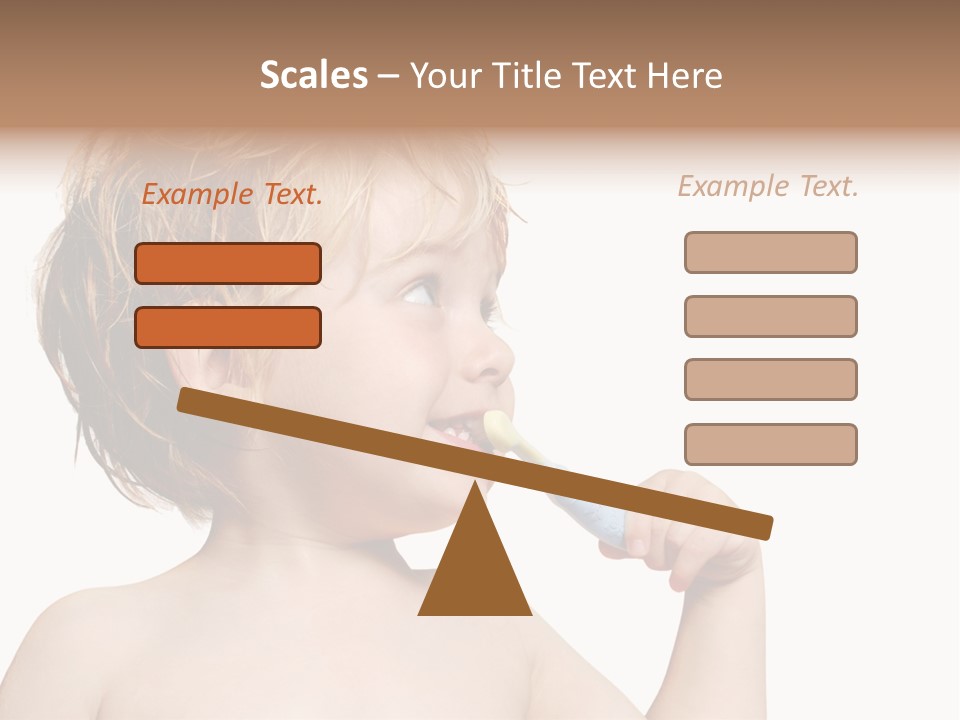 A Child Brushing His Teeth With A Toothbrush PowerPoint Template