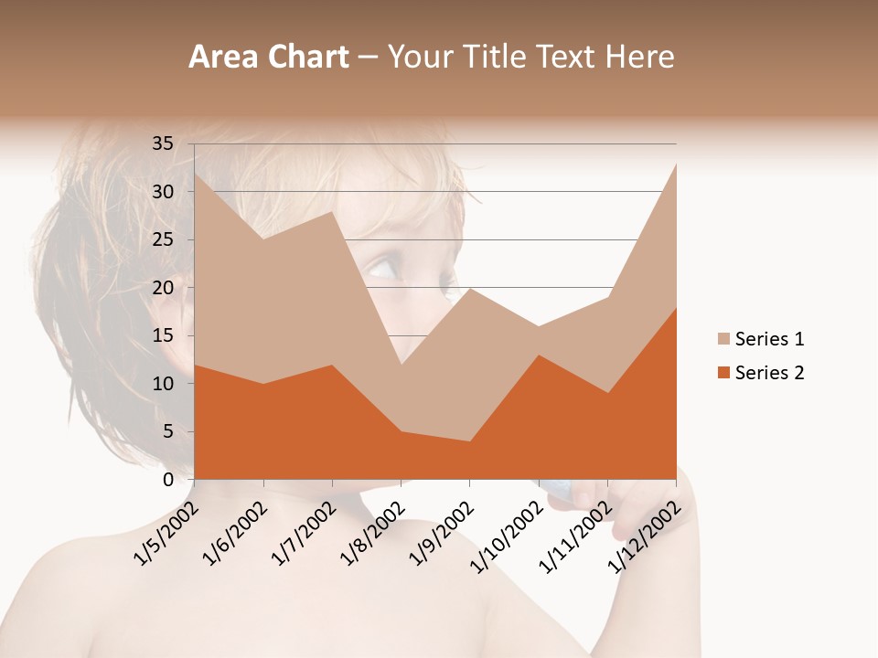 A Child Brushing His Teeth With A Toothbrush PowerPoint Template