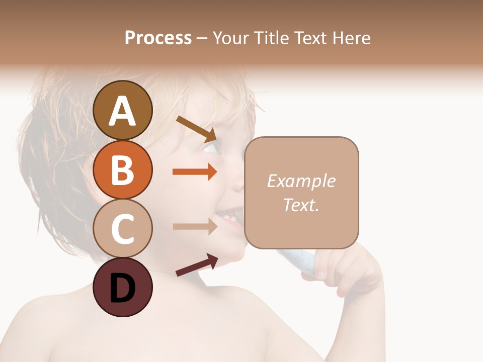 A Child Brushing His Teeth With A Toothbrush PowerPoint Template