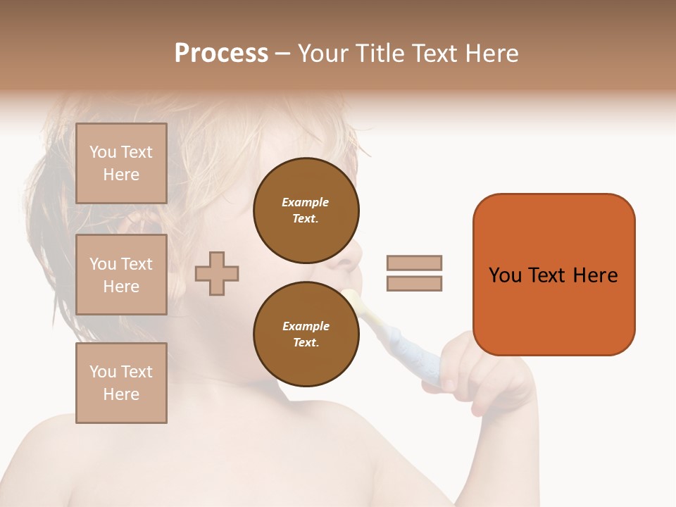 A Child Brushing His Teeth With A Toothbrush PowerPoint Template