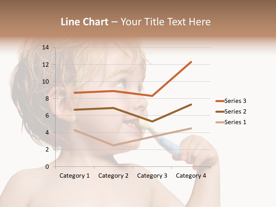 A Child Brushing His Teeth With A Toothbrush PowerPoint Template