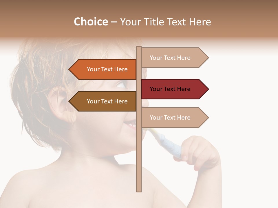 A Child Brushing His Teeth With A Toothbrush PowerPoint Template