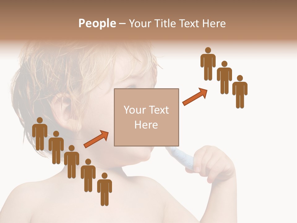 A Child Brushing His Teeth With A Toothbrush PowerPoint Template