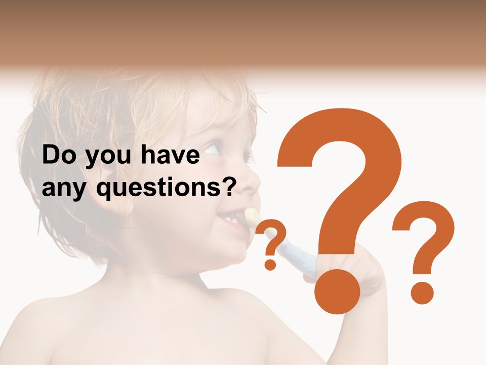 A Child Brushing His Teeth With A Toothbrush PowerPoint Template