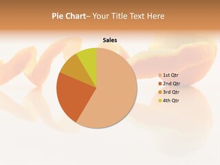 Orange With Peeled Skin Reflecting In Glass Surface. PowerPoint Template